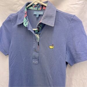 Master’s Collection Magnolia Lane blue short sleeved golf polo.